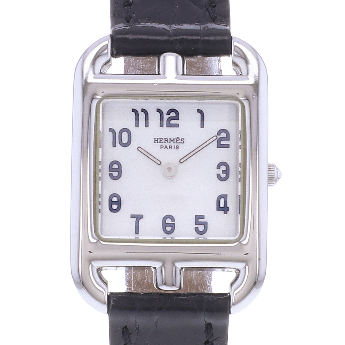 Montre d'occasion HERMES Cape Cod femme quartz bracelet cuir cresus - vue D1