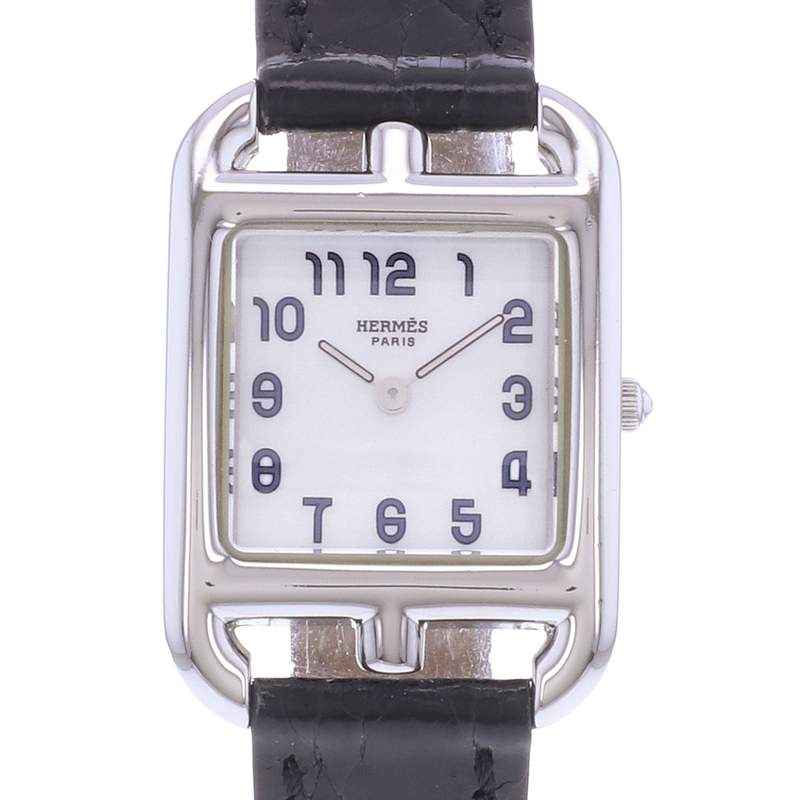 Montre d'occasion HERMES Cape Cod femme quartz bracelet cuir cresus - vue D1