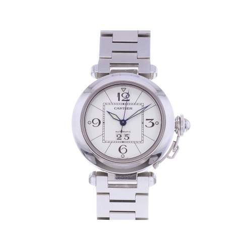 Montre d'occasion CARTIER Pasha C Grande Date mixte automatique bracelet acier