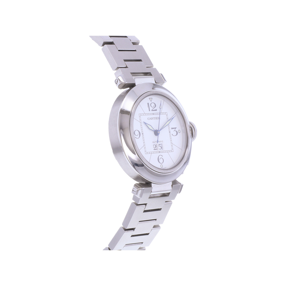 Montre d'occasion CARTIER Pasha C Grande Date mixte automatique bracelet acier - vue 2