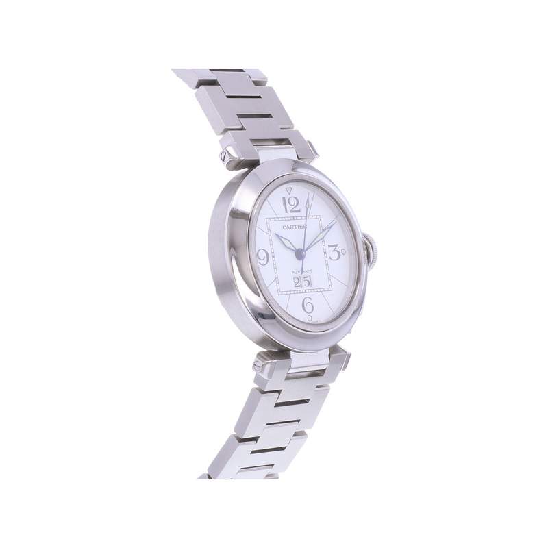 Montre d'occasion CARTIER Pasha C Grande Date mixte automatique bracelet acier - vue 2