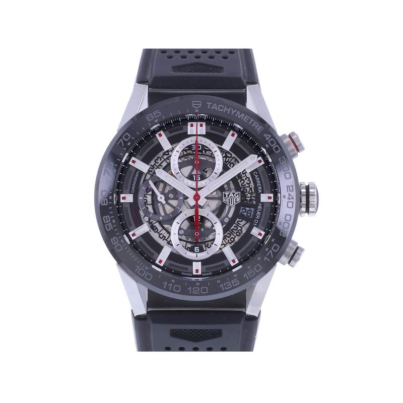 Montre d'occasion TAG HEUER Carrera Heuer 01 homme automatique bracelet caoutchouc - vue 1