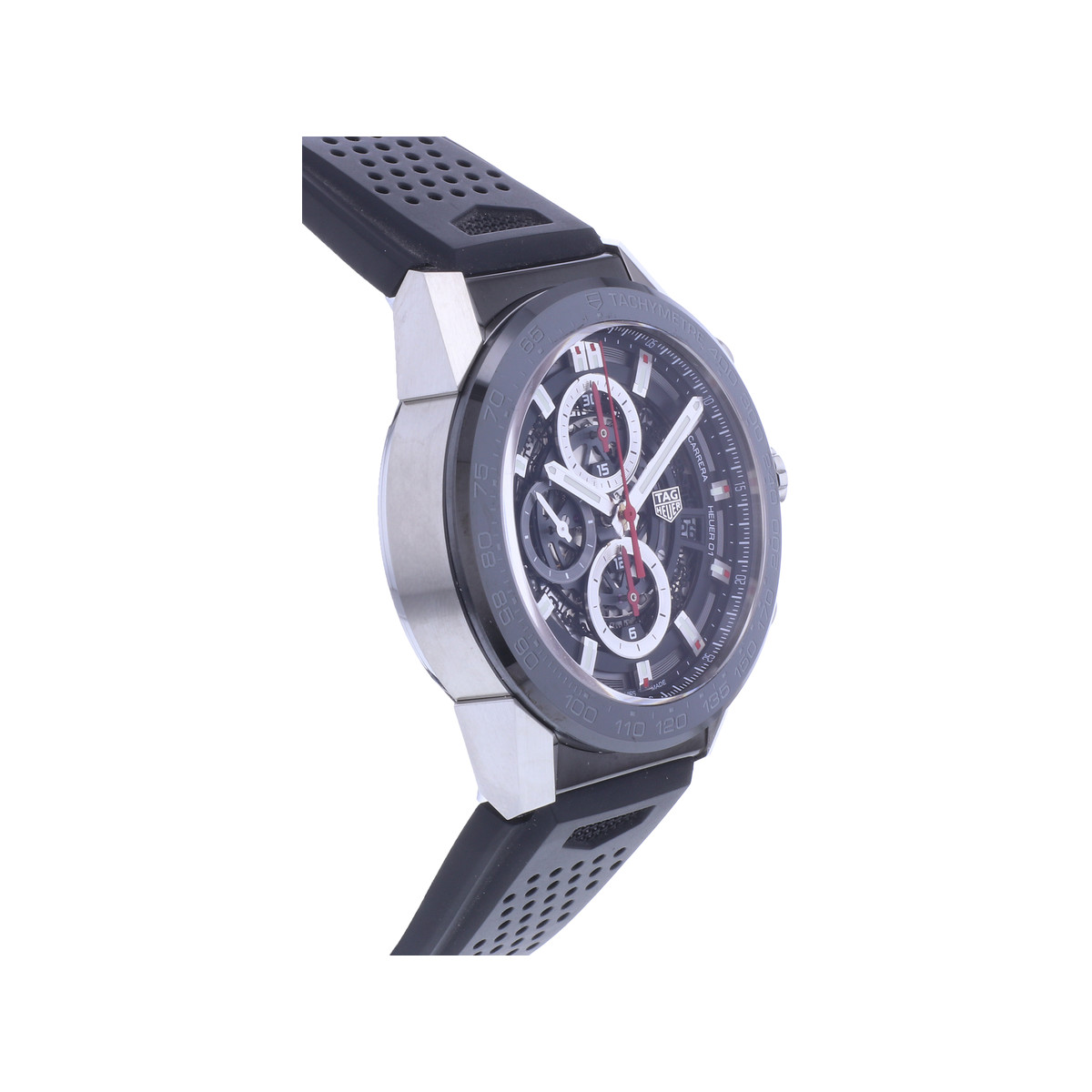Montre d'occasion TAG HEUER Carrera Heuer 01 homme automatique bracelet caoutchouc - vue 2