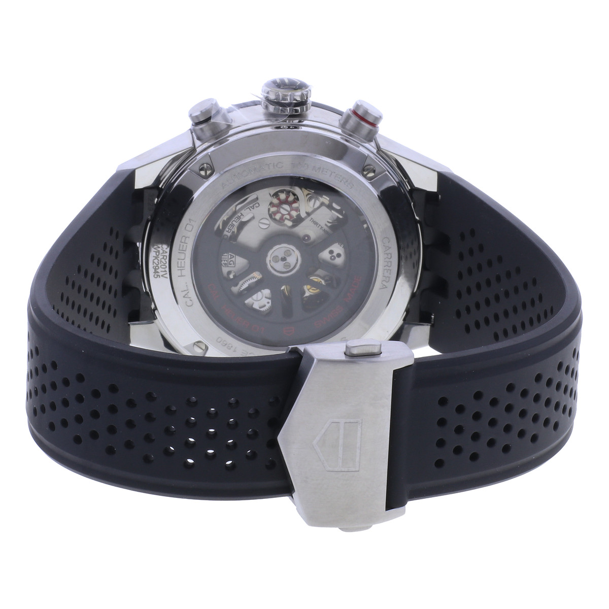Montre d'occasion TAG HEUER Carrera Heuer 01 homme automatique bracelet caoutchouc - vue 3