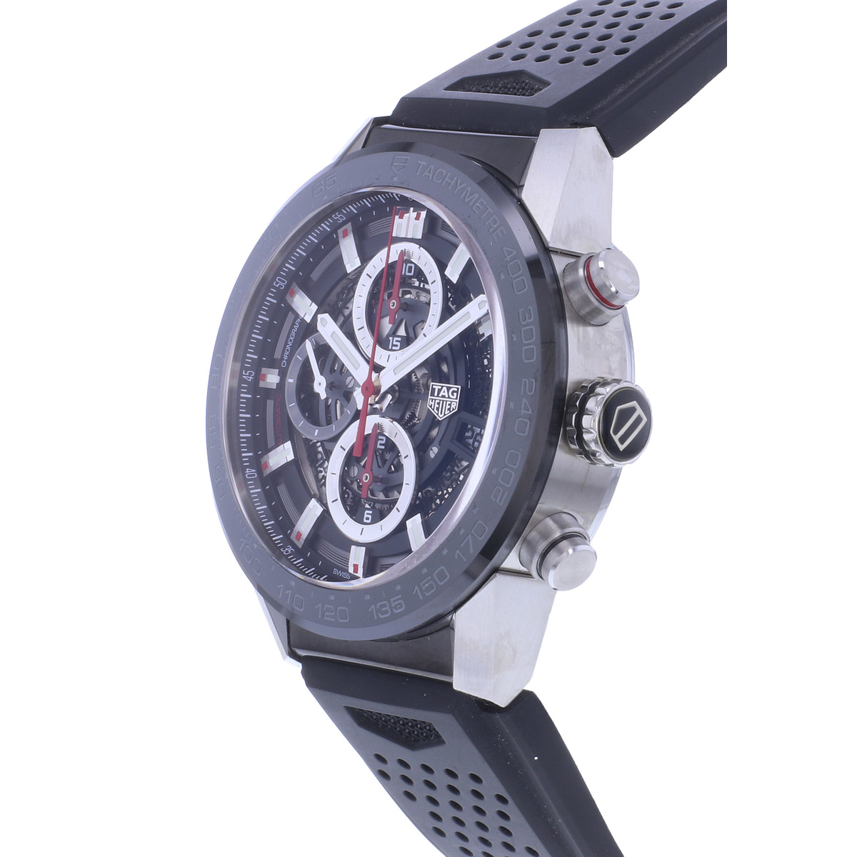 Montre d'occasion TAG HEUER Carrera Heuer 01 homme automatique bracelet caoutchouc - vue D2