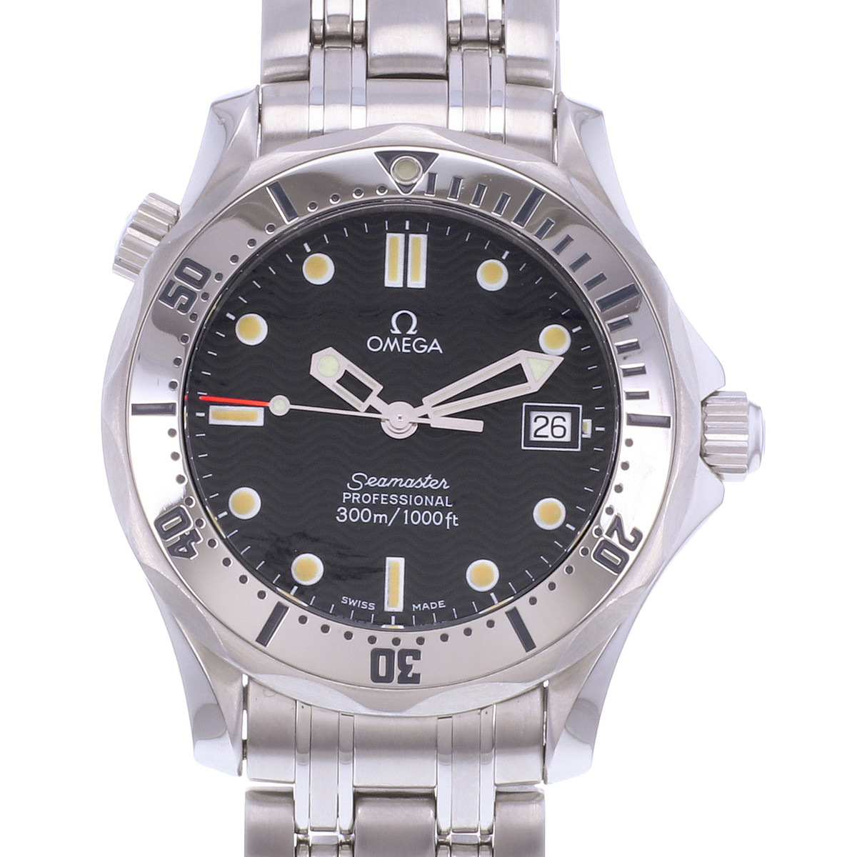 Montre d'occasion OMEGA Seamaster 300 Medium homme quartz bracelet acier - vue D1