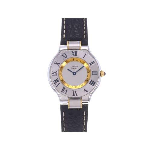 Montre d'occasion CARTIER Must 21 femme quartz bracelet cuir d'origine