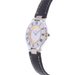 Montre d'occasion CARTIER Must 21 femme quartz bracelet cuir d'origine - vue D2