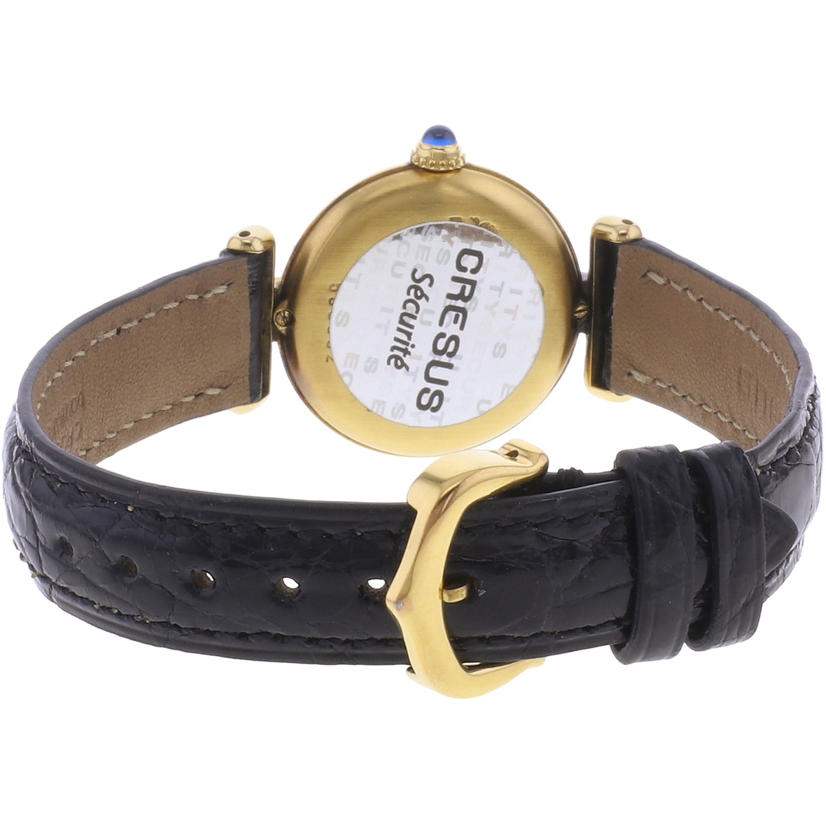 Montre d'occasion CARTIER Must Colisée femme quartz bracelet cuir cresus - vue 3