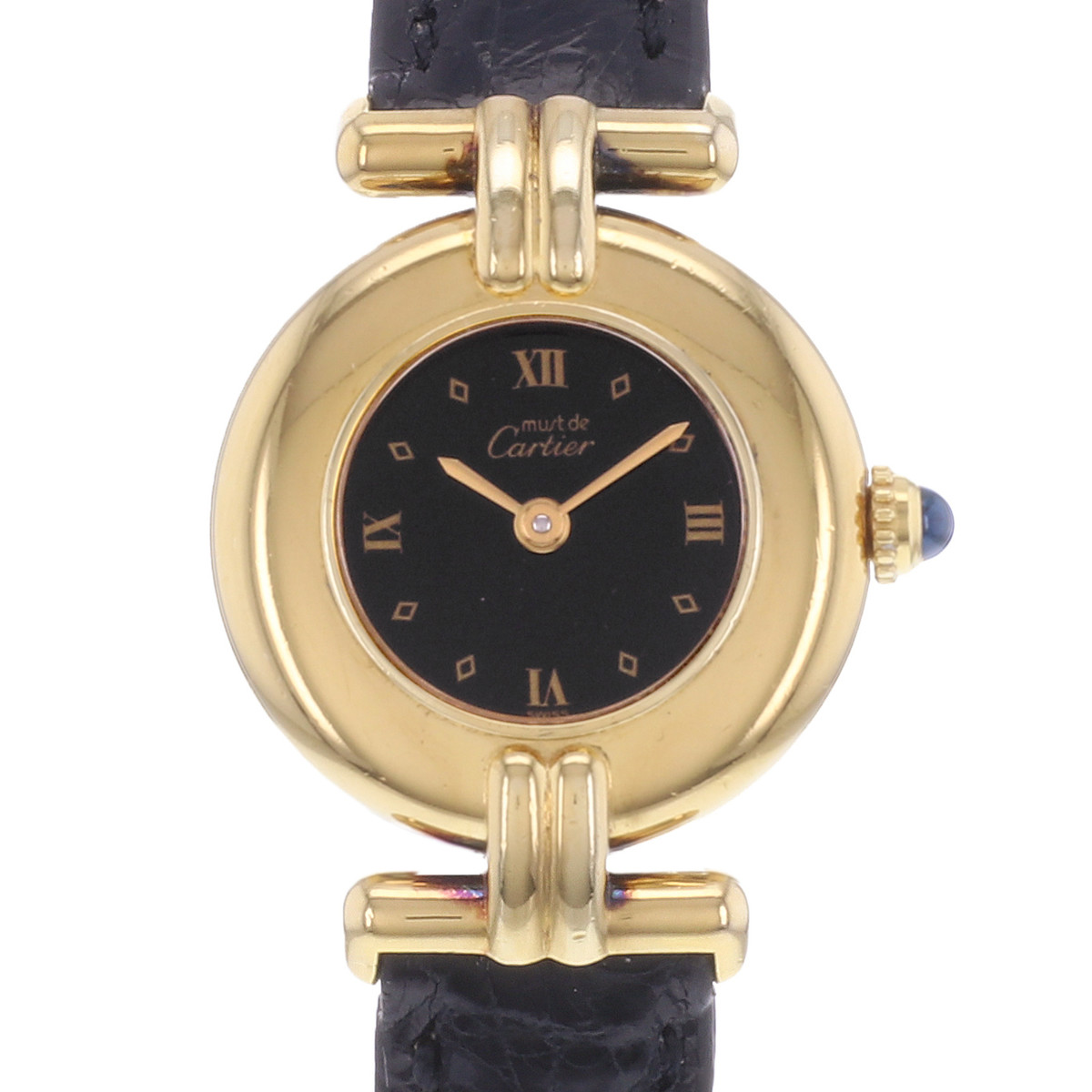 Montre d'occasion CARTIER Must Colisée femme quartz bracelet cuir cresus - vue D1
