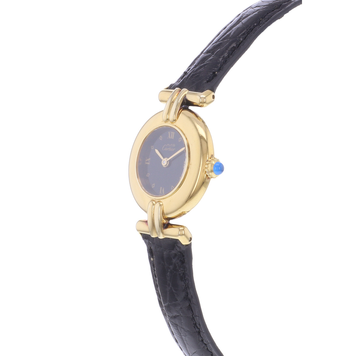 Montre d'occasion CARTIER Must Colisée femme quartz bracelet cuir cresus - vue D2
