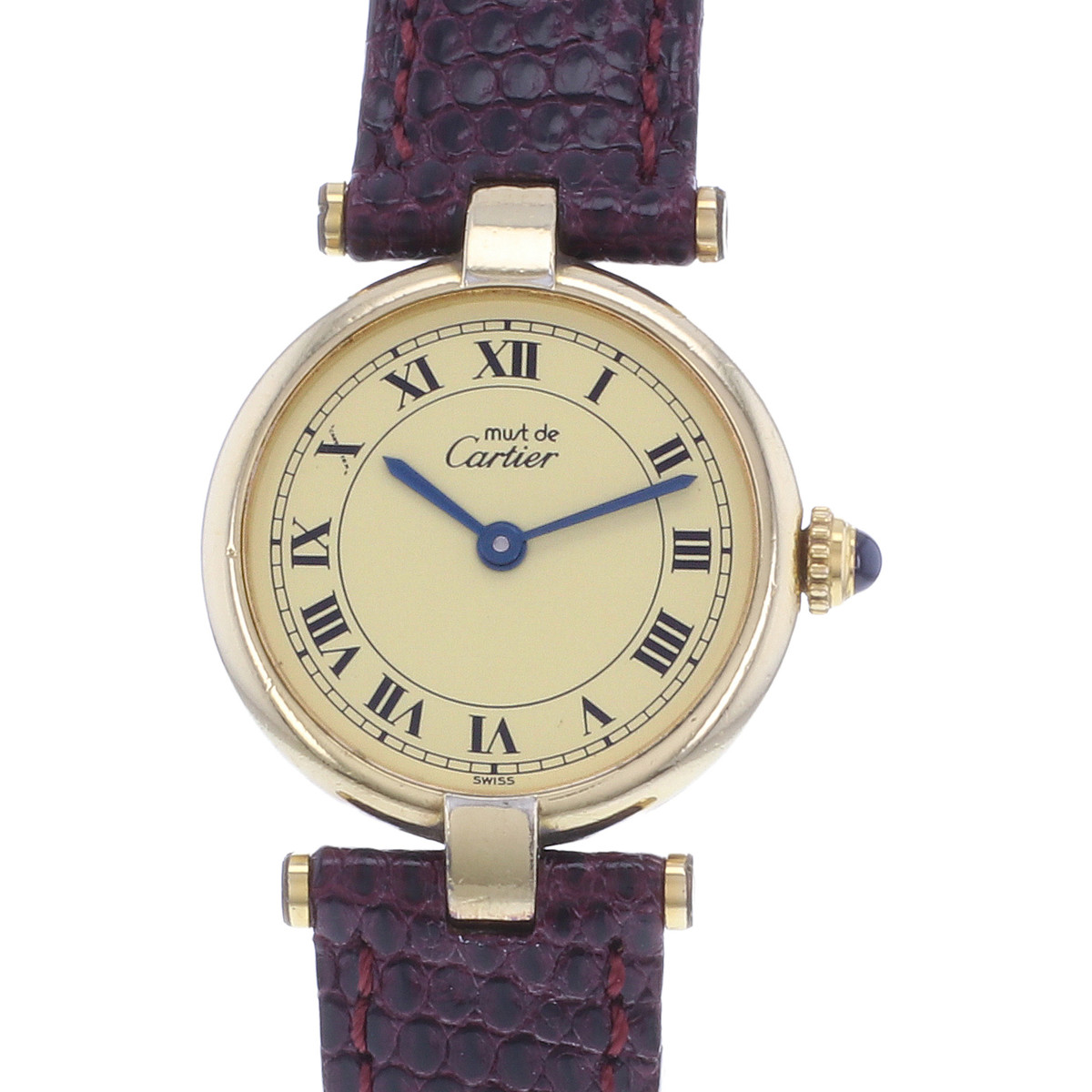 Montre d'occasion CARTIER Must Vendôme femme quartz bracelet cuir - vue D1