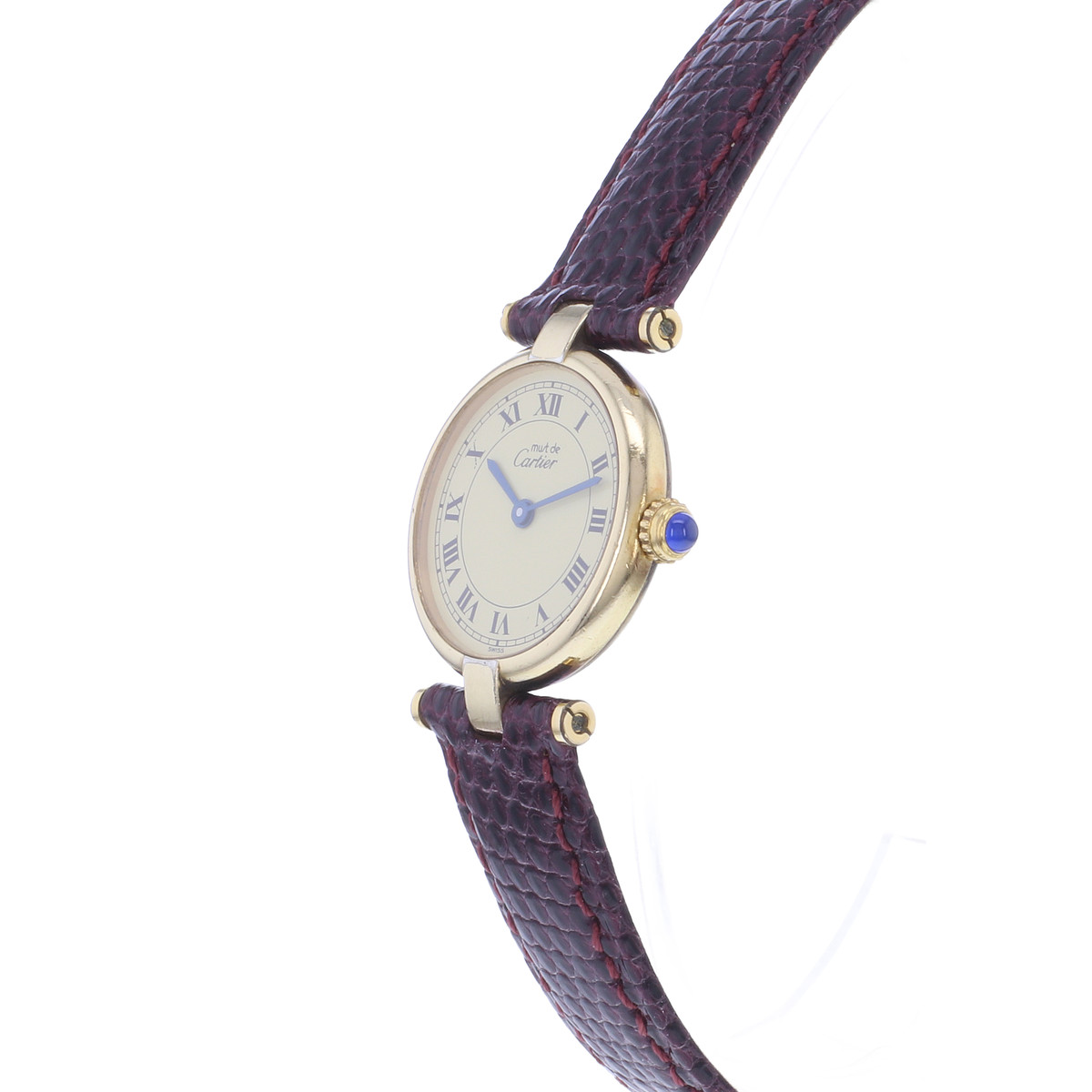 Montre d'occasion CARTIER Must Vendôme femme quartz bracelet cuir - vue D2