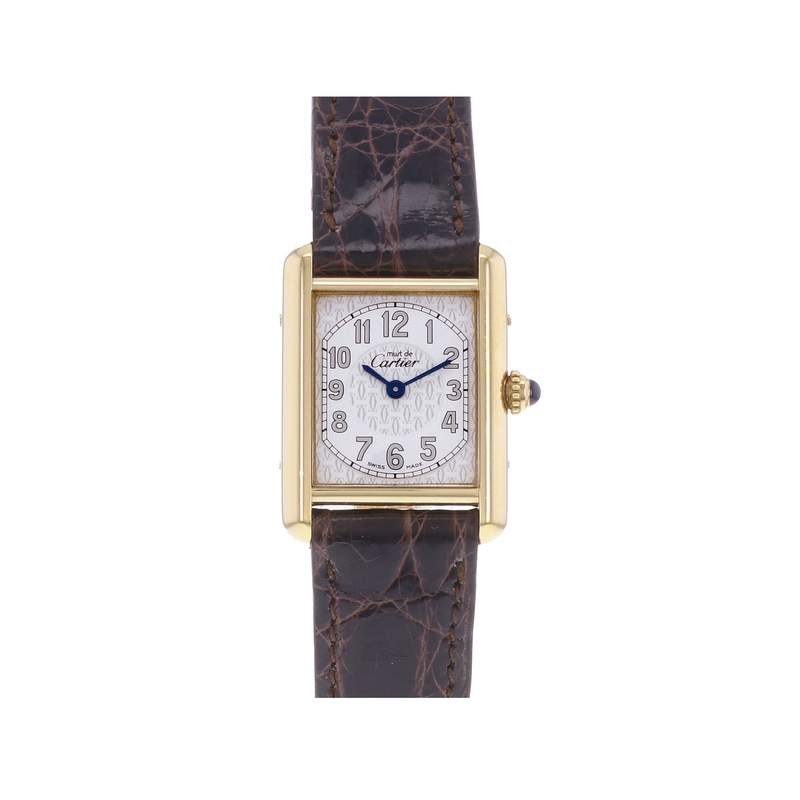 Montre d'occasion CARTIER Tank Must Vermeil femme quartz bracelet cuir cresus - vue 1