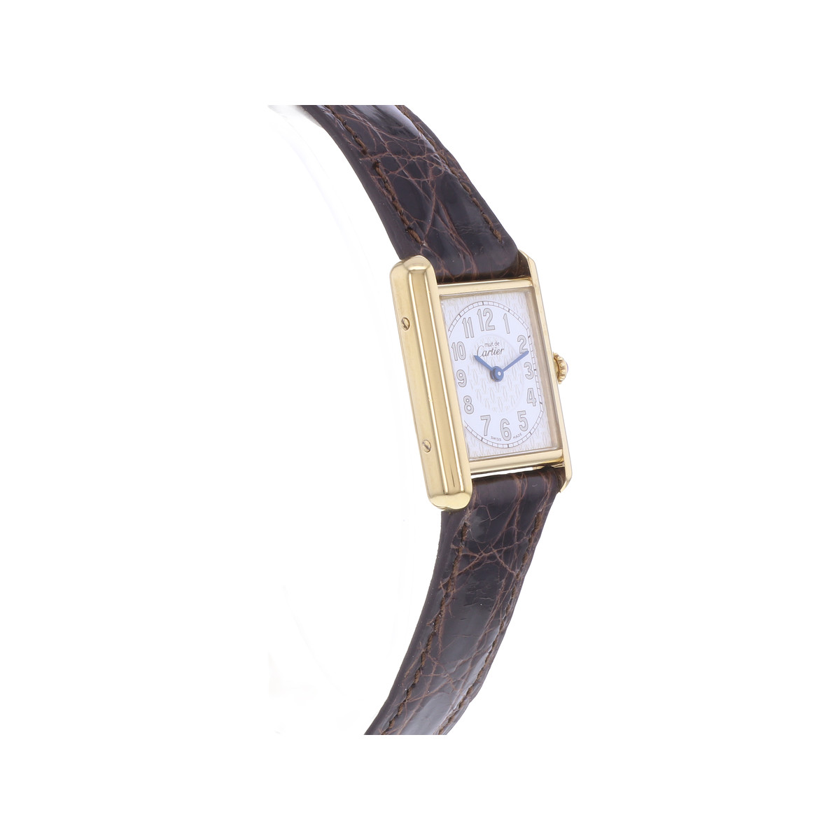 Montre d'occasion CARTIER Tank Must Vermeil femme quartz bracelet cuir cresus - vue 2