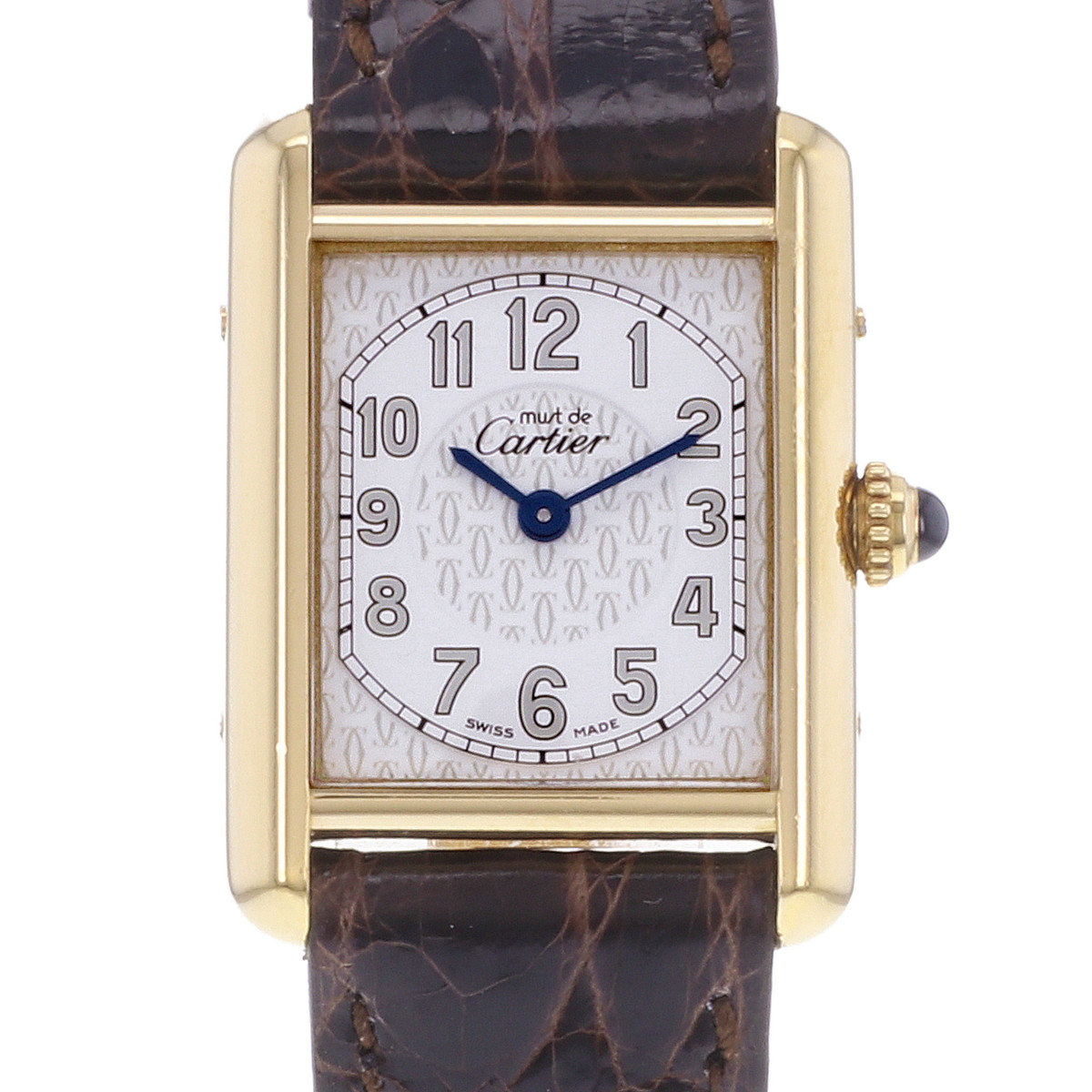 Montre d'occasion CARTIER Tank Must Vermeil femme quartz bracelet cuir cresus - vue D1