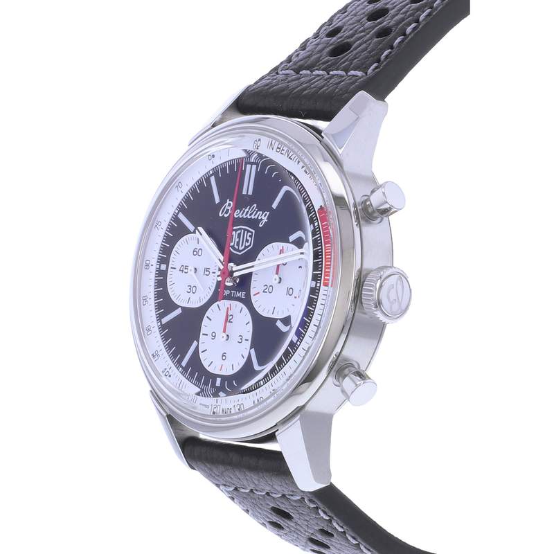 Montre d'occasion BREITLING Top Time Limited Edition 'Deus' homme mouvement automatique certifié (cosc) bracelet cuir d'origine - vue D2