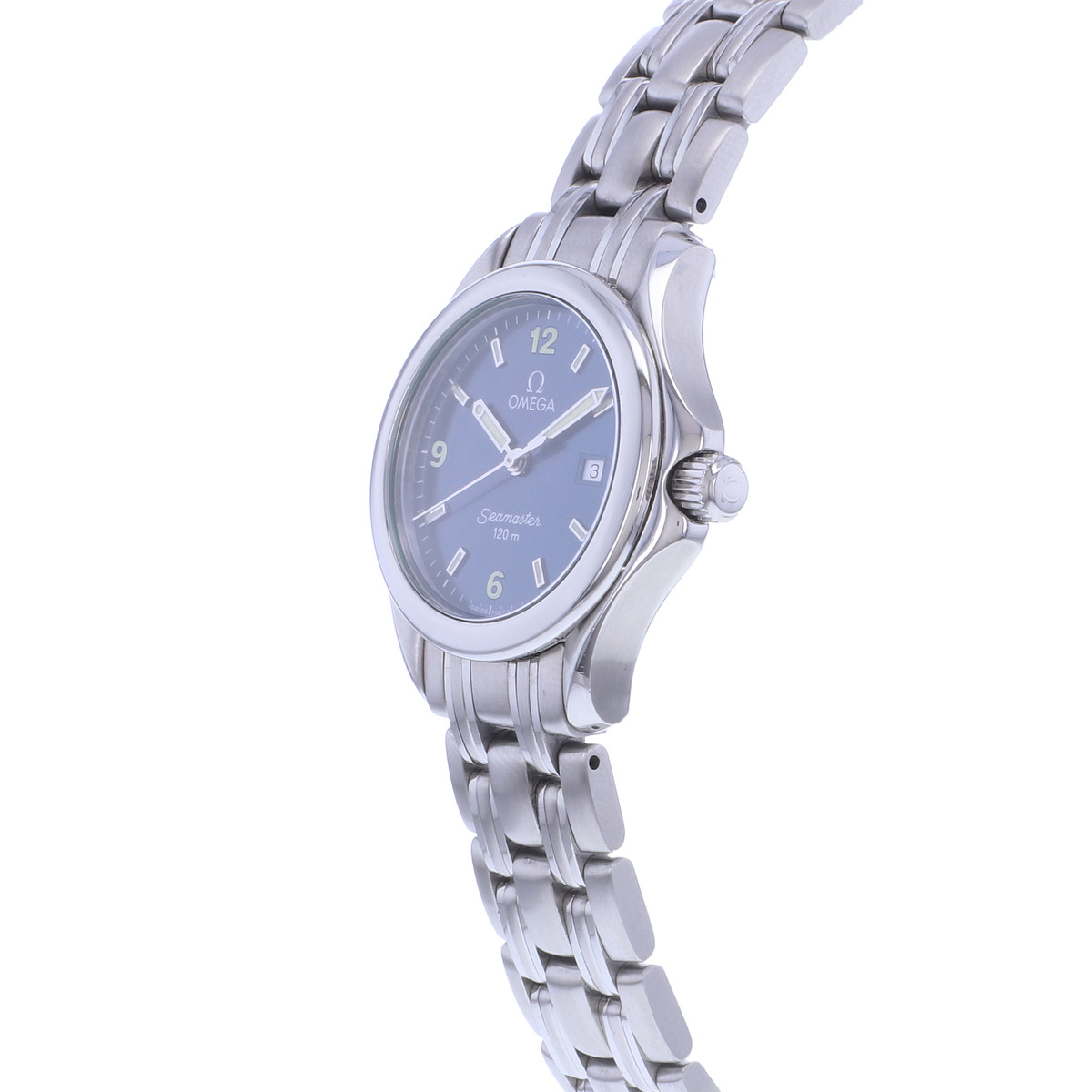 Montre d'occasion OMEGA Seamaster 120 29mm femme quartz bracelet acier - vue D2