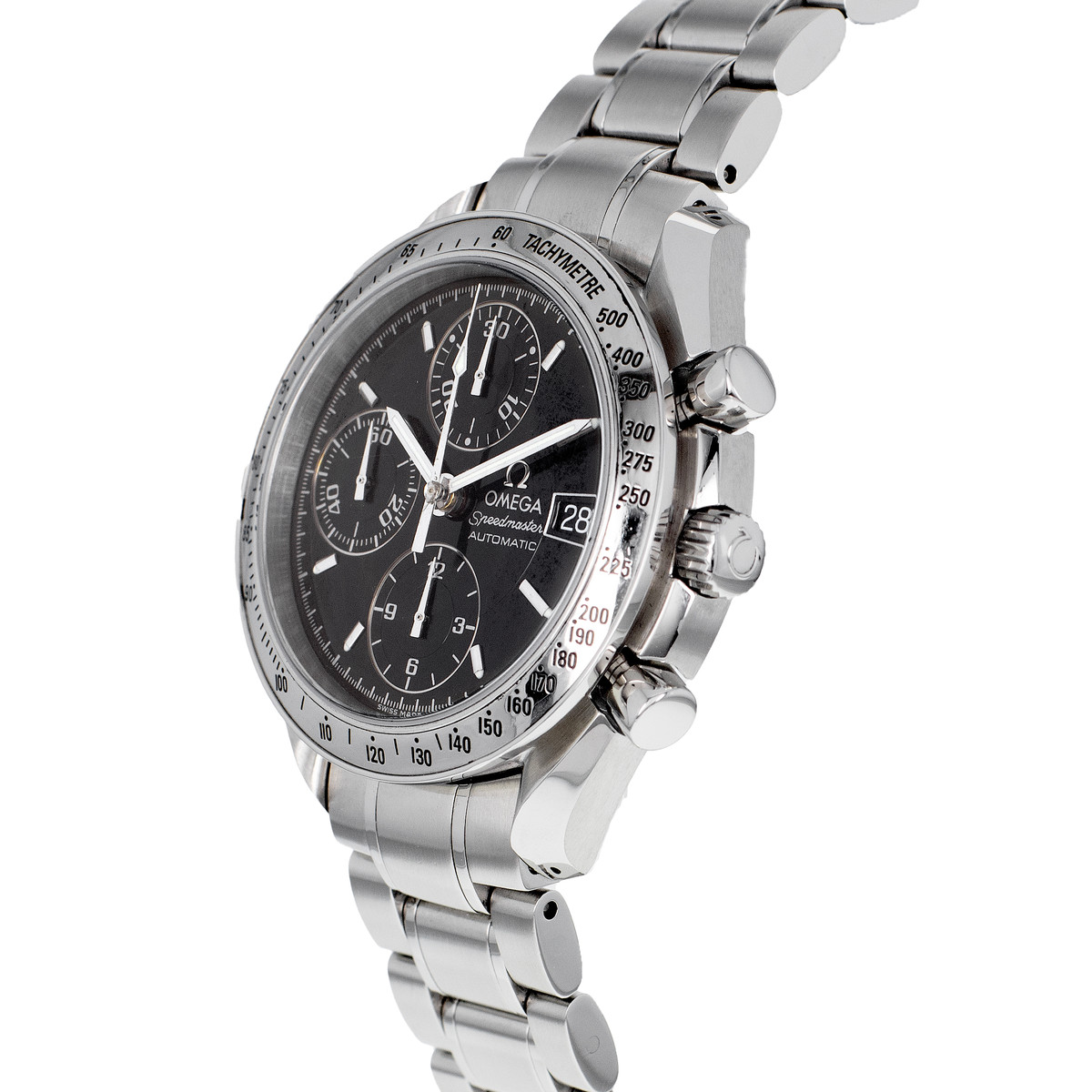 Montre d'occasion OMEGA Speedmaster Date homme automatique bracelet acier - vue D2