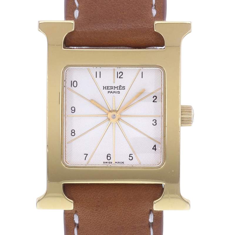 Montre d'occasion HERMES Heure H femme quartz bracelet cuir cresus - vue D1