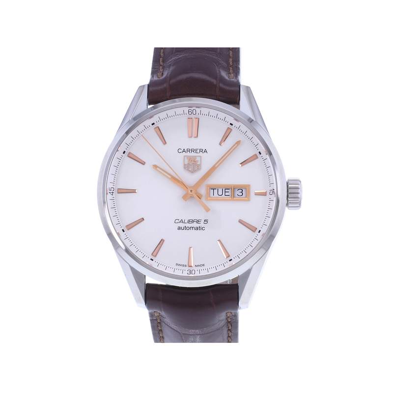 Montre d'occasion TAG HEUER Carrera Calibre 5 homme automatique bracelet cuir d'origine - vue 1