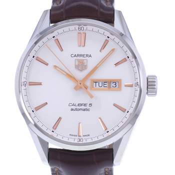Montre d'occasion TAG HEUER Carrera Calibre 5 homme automatique bracelet cuir d'origine