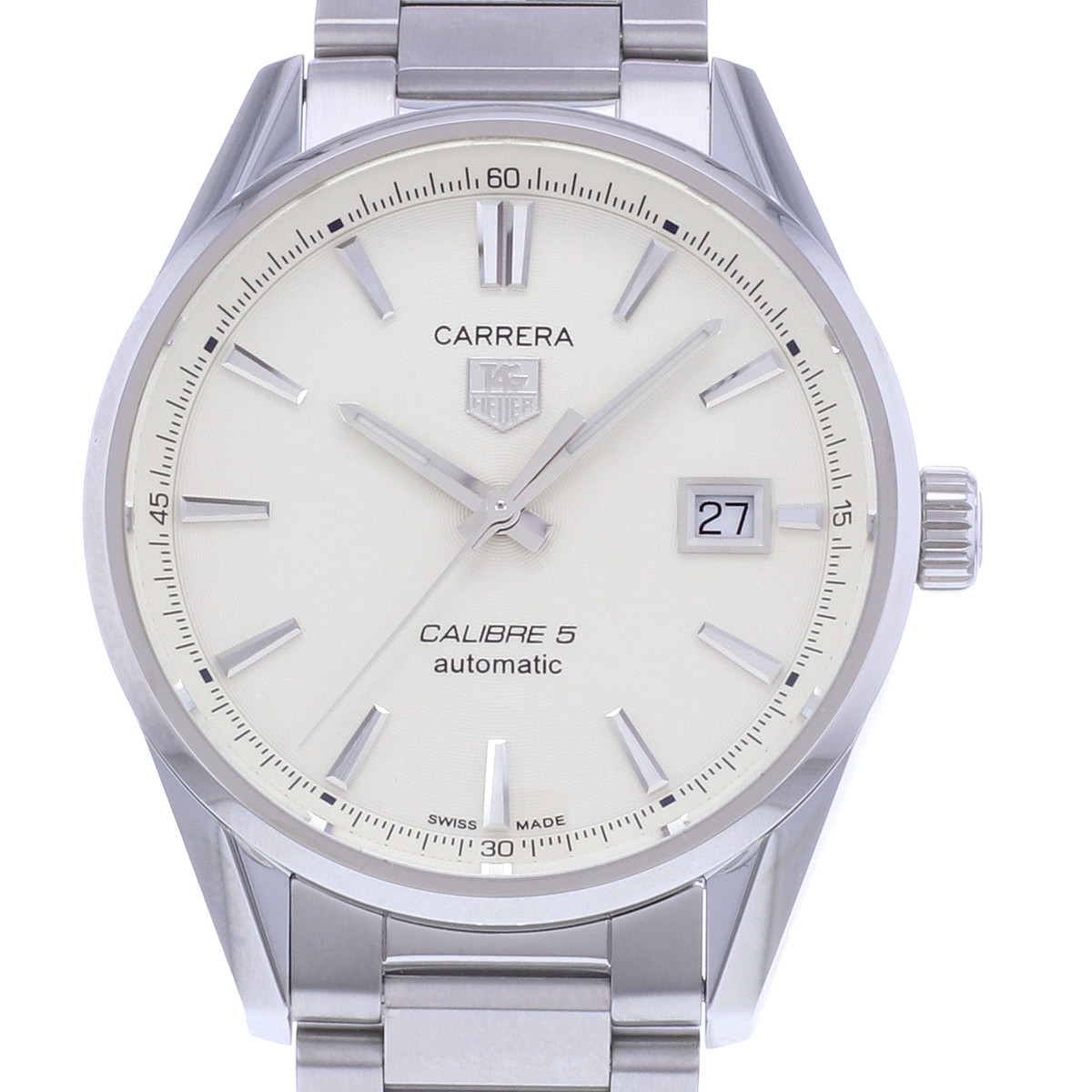 Montre d'occasion TAG HEUER Carrera Calibre 5 homme automatique bracelet acier - vue D1