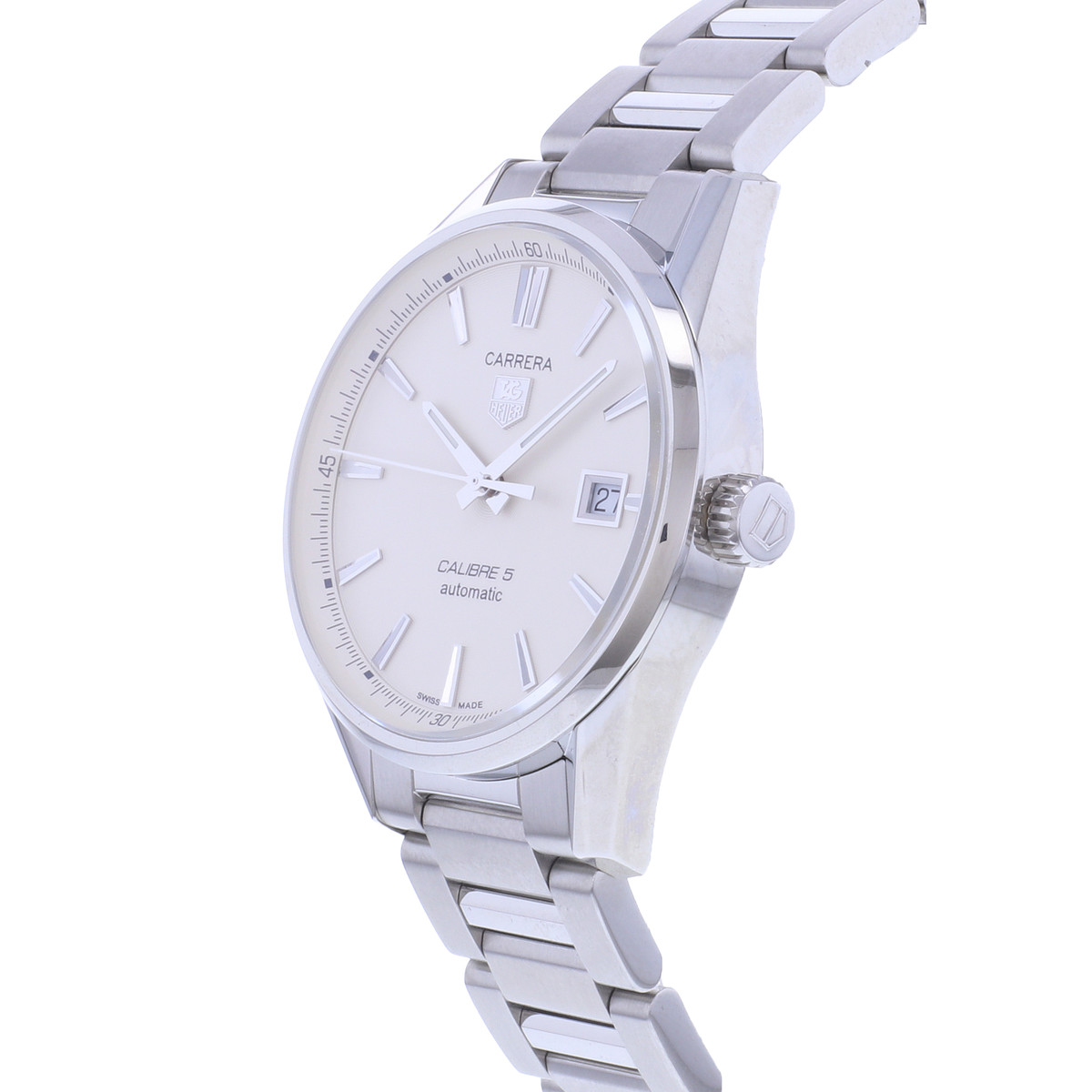 Montre d'occasion TAG HEUER Carrera Calibre 5 homme automatique bracelet acier - vue D2