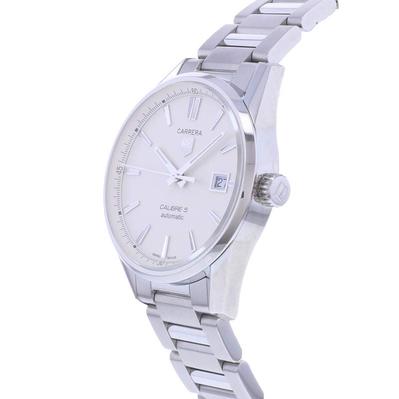 Montre d'occasion TAG HEUER Carrera Calibre 5 homme automatique bracelet acier - vue D2