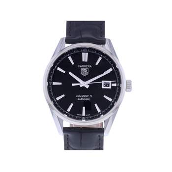 Montre d'occasion TAG HEUER Carrera Calibre 5 homme automatique bracelet cuir d'origine