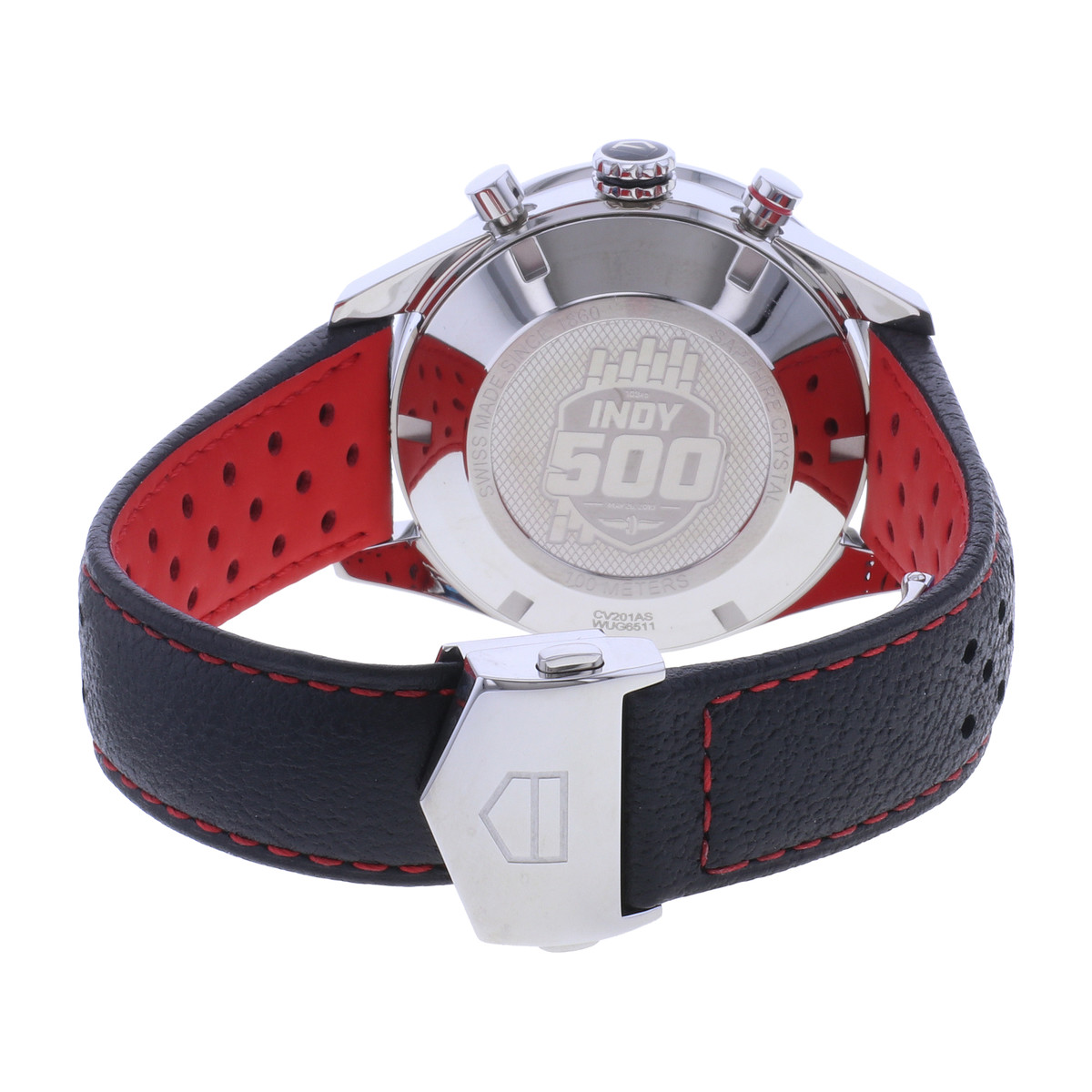 Montre d'occasion TAG HEUER Carrera Chronographe Calibre 16 homme automatique bracelet cuir d'origine - vue 3