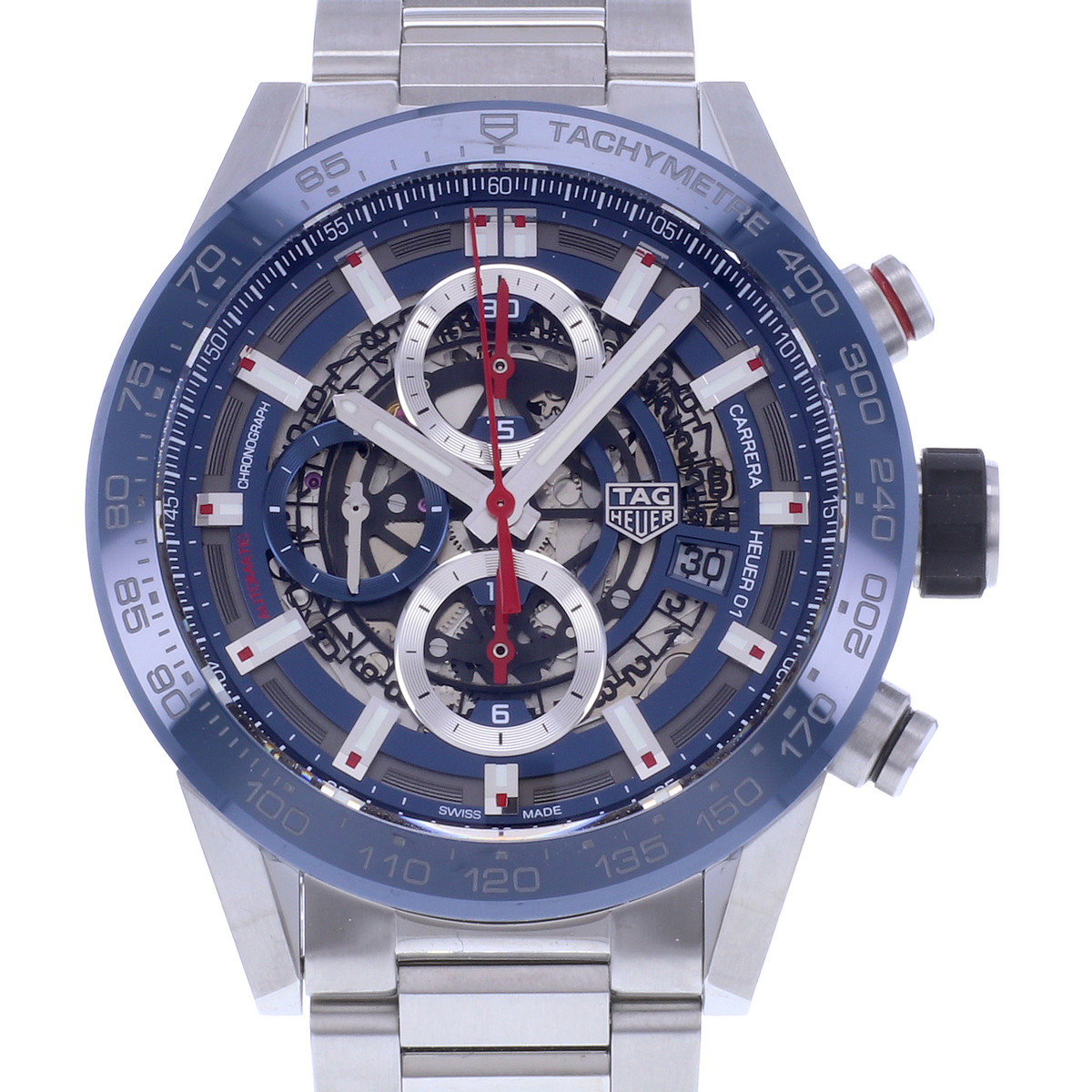 Montre d'occasion TAG HEUER Carrera Heuer 01 homme automatique bracelet acier - vue D1