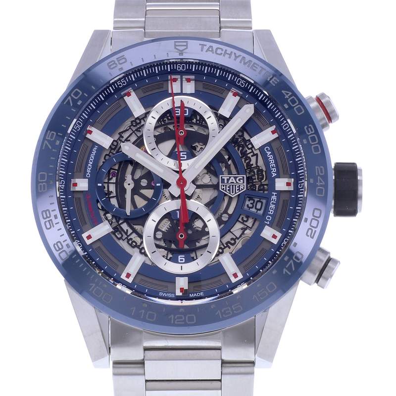 Montre d'occasion TAG HEUER Carrera Heuer 01 homme automatique bracelet acier - vue D1