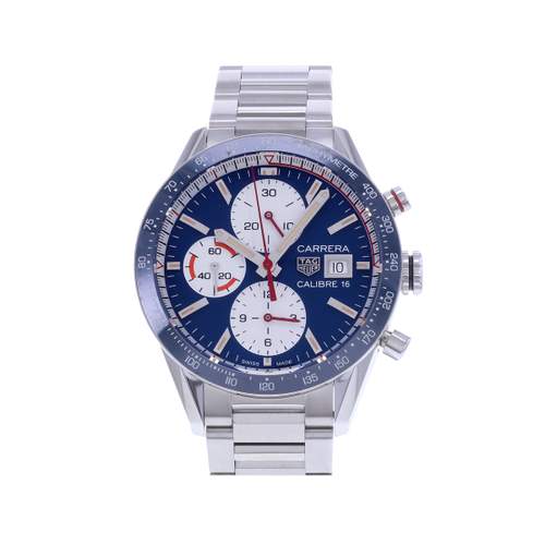 Montre d'occasion TAG HEUER Carrera Chronographe Calibre 16 homme automatique bracelet acier