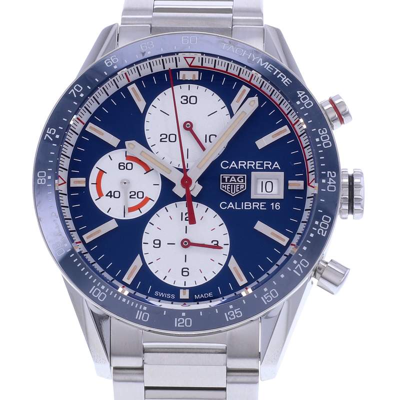 Montre d'occasion TAG HEUER Carrera Chronographe Calibre 16 homme automatique bracelet acier - vue D1