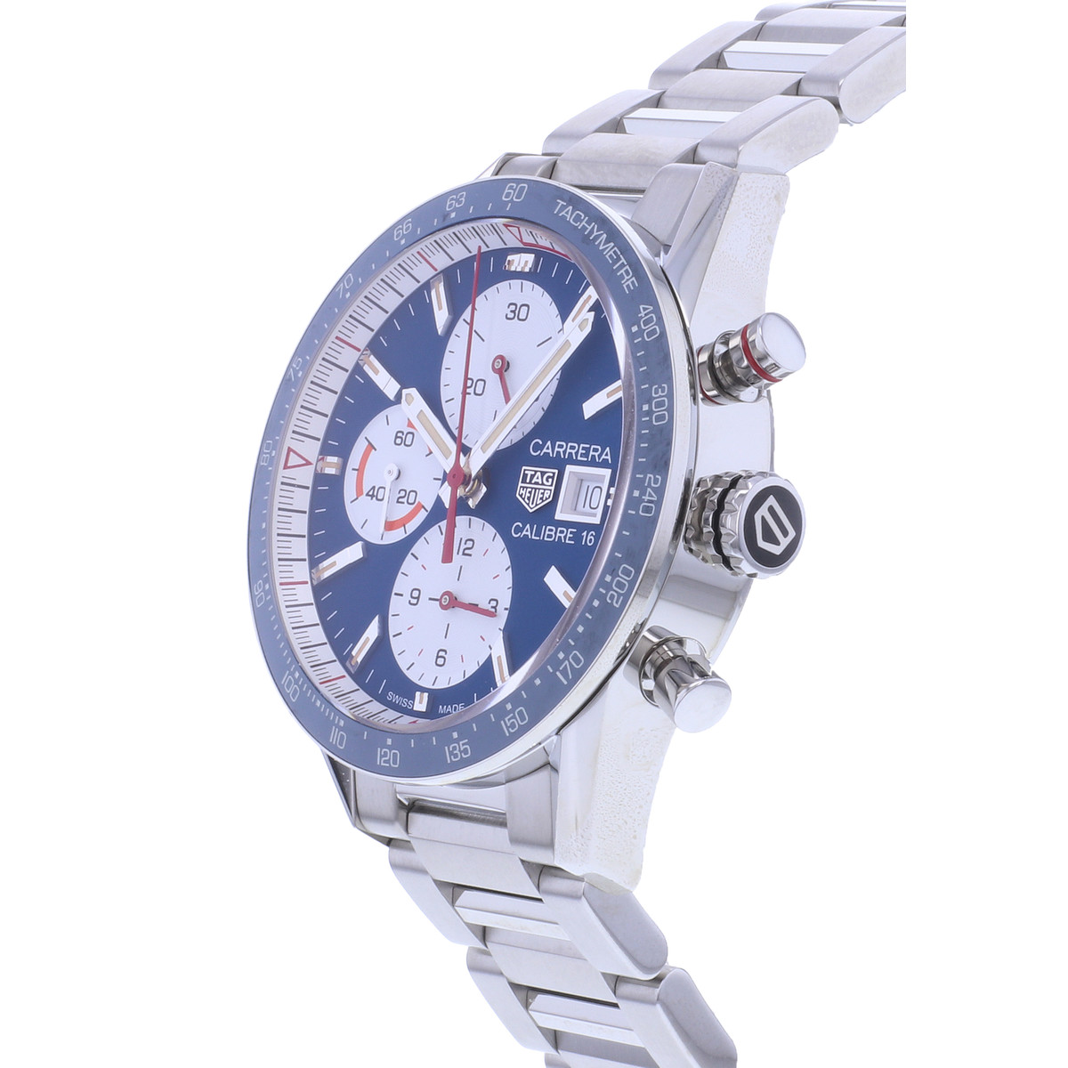 Montre d'occasion TAG HEUER Carrera Chronographe Calibre 16 homme automatique bracelet acier - vue D2