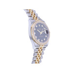 Montre d'occasion ROLEX DateJust 36 Diamants femme mouvement automatique certifié (cosc) bracelet or jaune 750/000 et acier - vue 2
