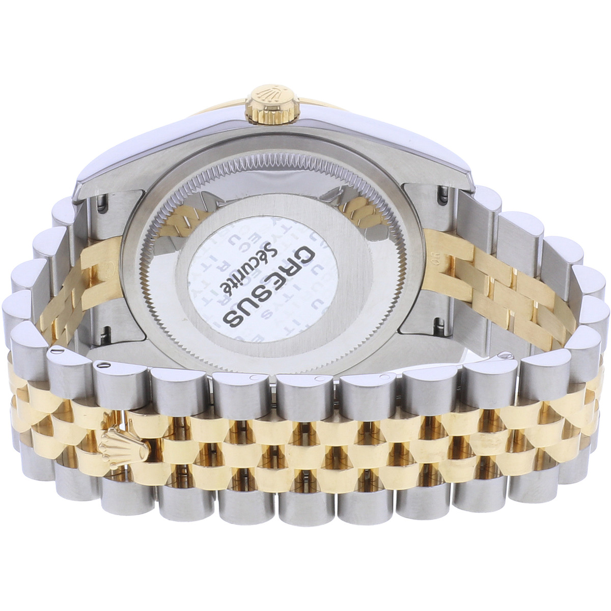 Montre d'occasion ROLEX DateJust 36 Diamants femme mouvement automatique certifié (cosc) bracelet or jaune 750/000 et acier - vue 3