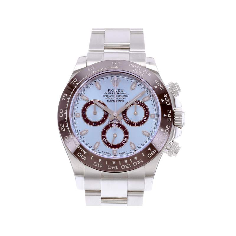 Montre d'occasion ROLEX Cosmograph Daytona Ice Blue homme mouvement automatique certifié (cosc) bracelet platine 950/1000 - vue 1