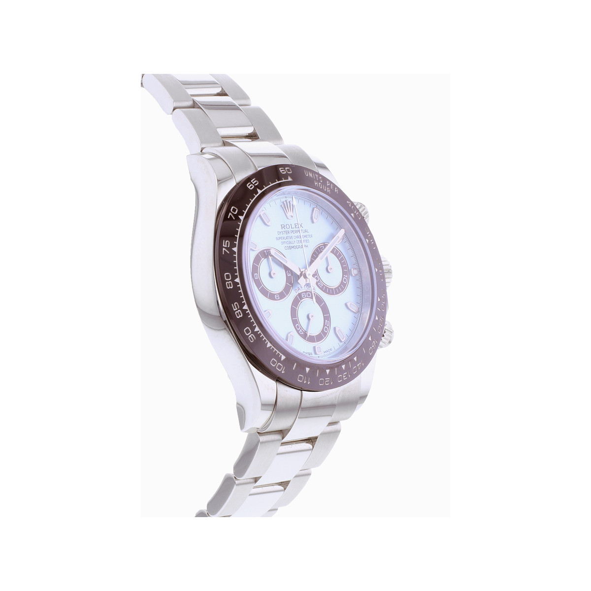 Montre d'occasion ROLEX Cosmograph Daytona Ice Blue homme mouvement automatique certifié (cosc) bracelet platine 950/1000 - vue 2
