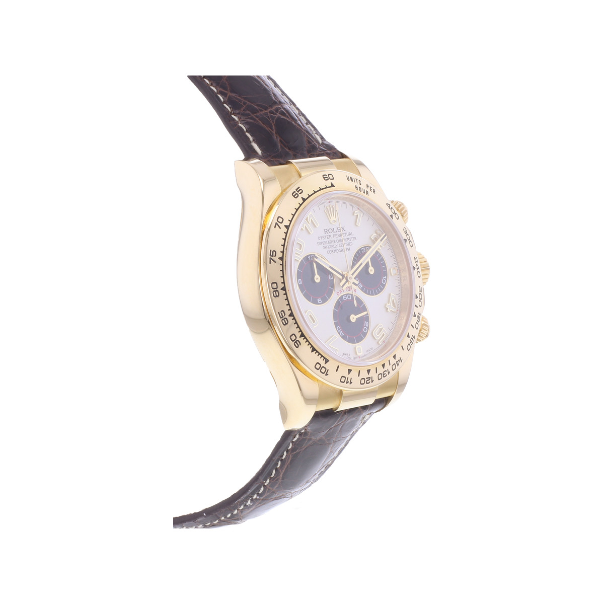 Montre d'occasion ROLEX Cosmograph Daytona Racing homme mouvement automatique certifié (cosc) bracelet cuir cresus - vue 2