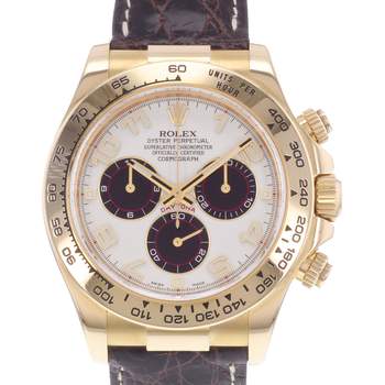 Montre d'occasion ROLEX Cosmograph Daytona Racing homme mouvement automatique certifié (cosc) bracelet cuir cresus