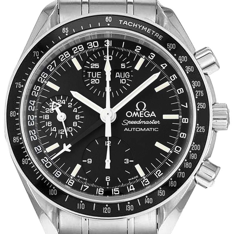 Montre d'occasion OMEGA Speedmaster Day-Date homme automatique bracelet acier - vue D1
