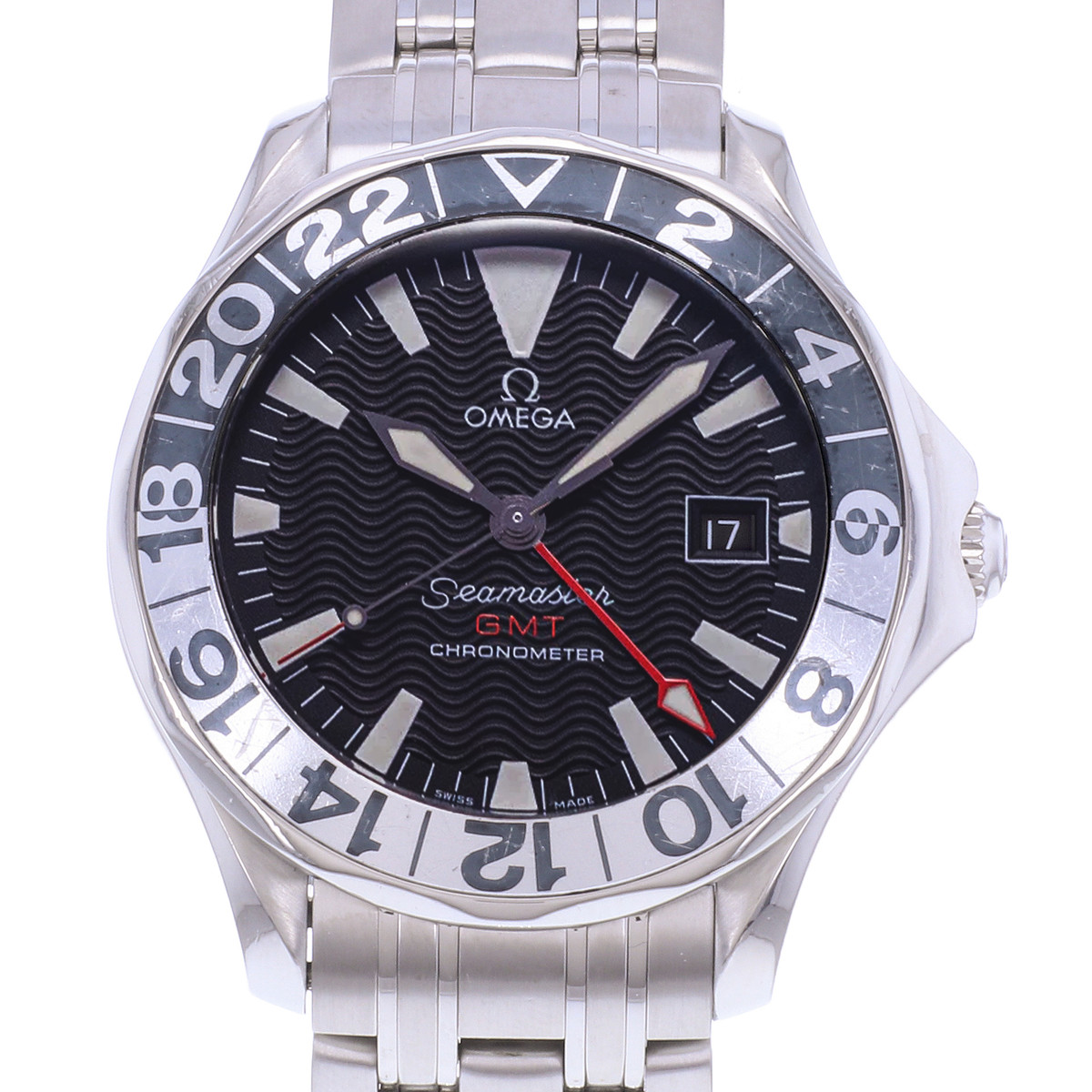 Montre d'occasion OMEGA Seamaster 300 GMT homme automatique bracelet acier - vue D1