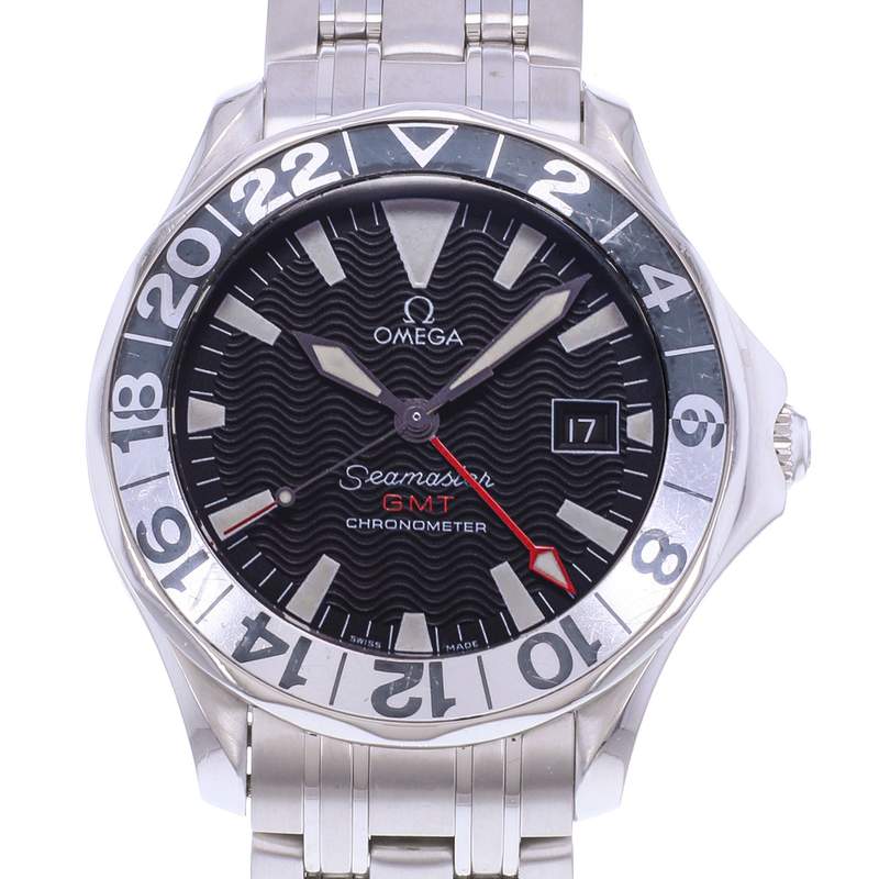 Montre d'occasion OMEGA Seamaster 300 GMT homme automatique bracelet acier - vue D1