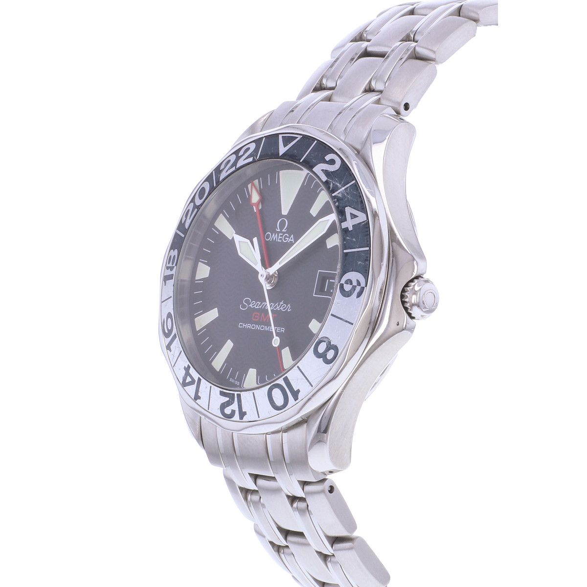 Montre d'occasion OMEGA Seamaster 300 GMT homme automatique bracelet acier - vue D2