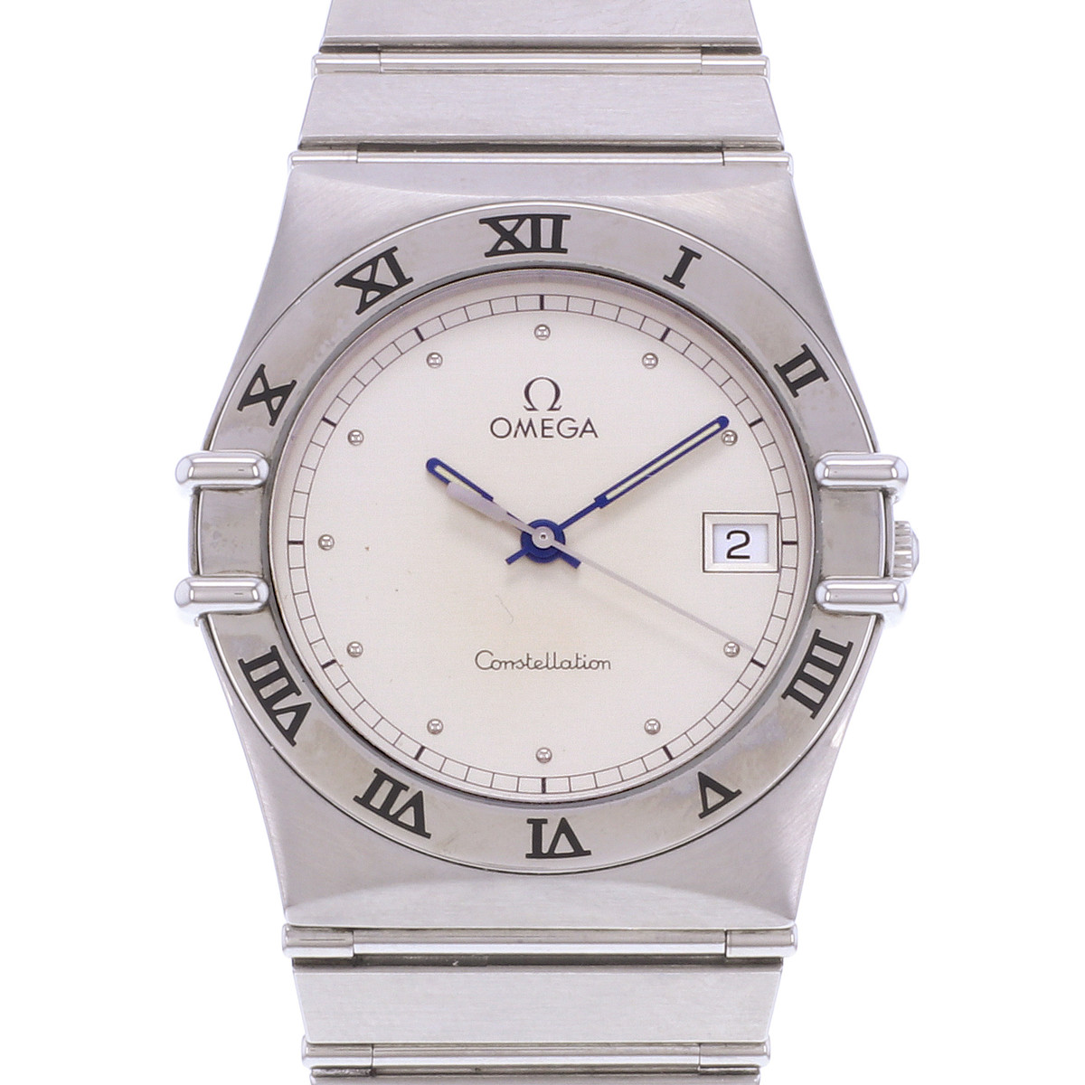 Montre d'occasion OMEGA Constellation mixte quartz bracelet acier - vue D1