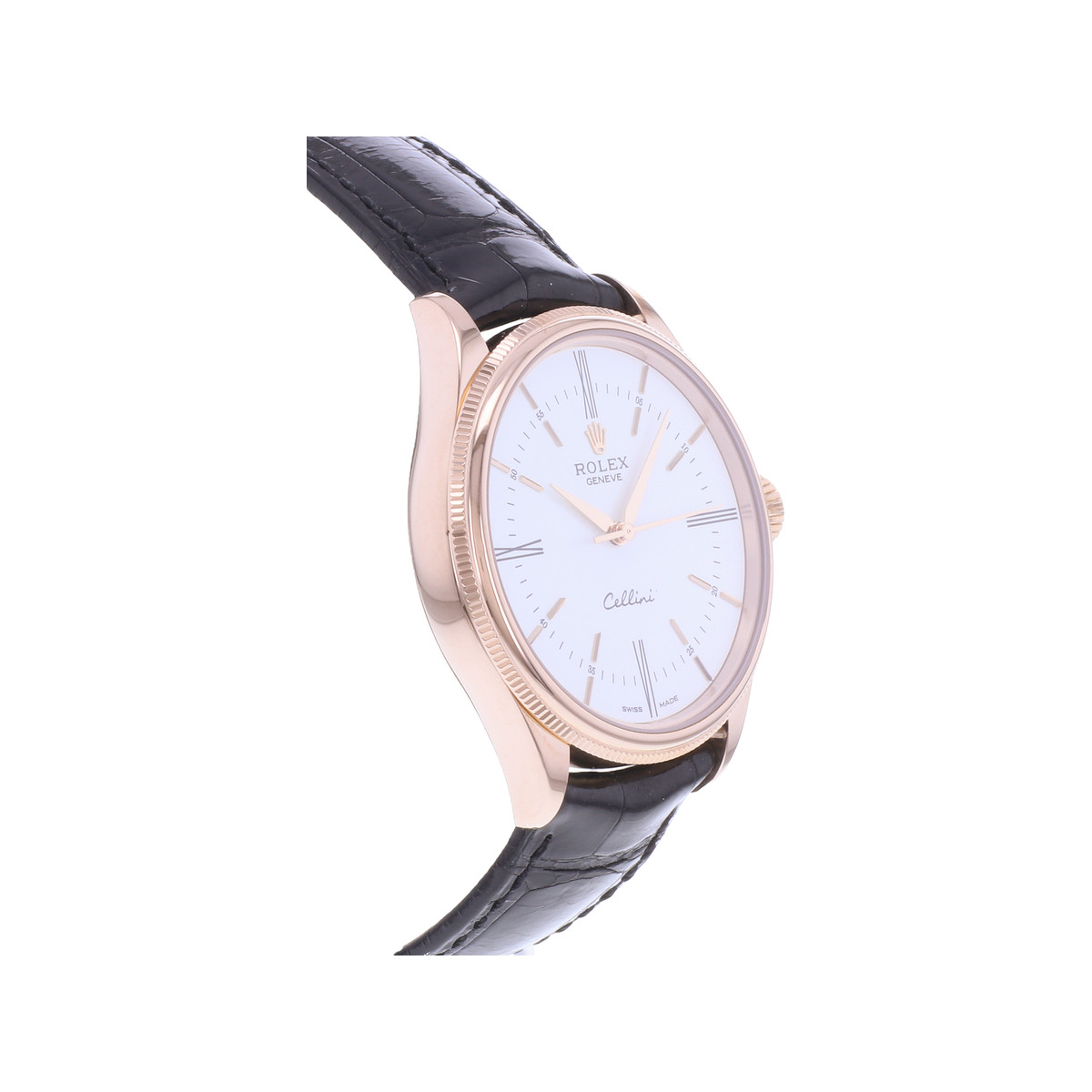 Montre d'occasion ROLEX Cellini Time homme automatique bracelet cuir d'origine - vue 2