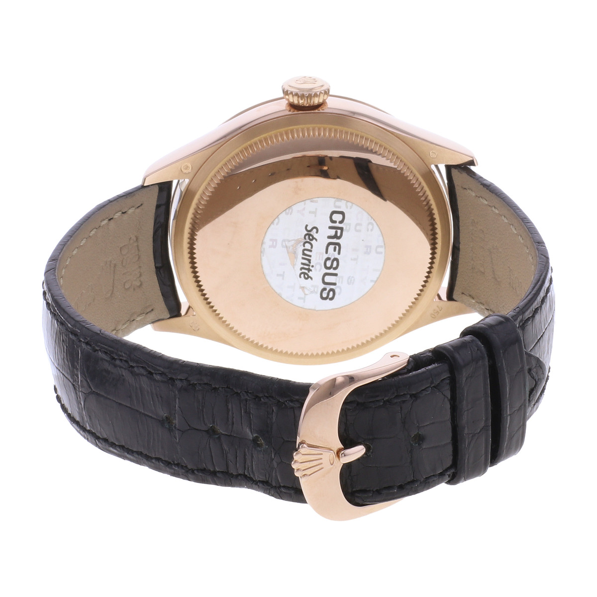 Montre d'occasion ROLEX Cellini Time homme automatique bracelet cuir d'origine - vue 3