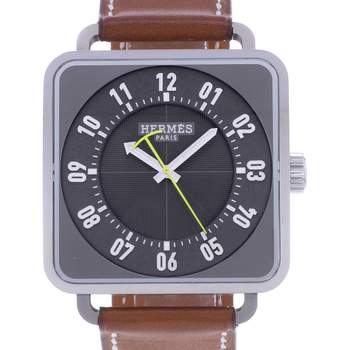 Montre d'occasion HERMES Carré H homme automatique bracelet cuir d'origine